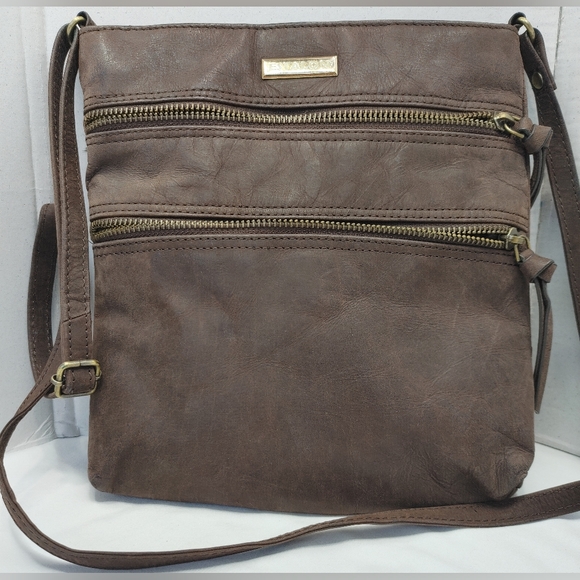 Estalon Brown Leather Crossbody Bag - Picture 5 of 5